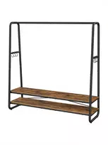 Songmics Drabužių stovas su 2 lentynomis ir 6 S formos kabliais, plienas, 45 x 138 x 160 cm