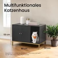 Koduva Kačių kraiko dėžės spintelė, 80 x 50 x 55 cm, medžio drožlių plokštė ir plienas, juoda