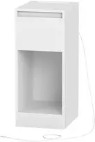 Koduva Siauras naktinis staliukas su LED apšvietimu, stalčiumi ir USB jungtimis, 30 x 25 x 59,5 cm