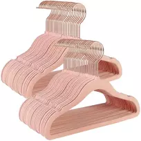 Koduva Vaikiškos drabužių pakabos, 50 vnt., aksominės, šviesiai rožinės, 30 x 0,5 x 20,5 cm