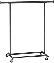 Koduva Drabužių stovas su ratukais, juodas, metalinis, 92–132 x 45,4 x 160 cm, 90 kg