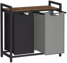 Koduva Skalbinių krepšys su lentyna, 2 x 46 l, 73 x 33 x 72 cm, MDF, plienas