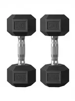 Koduva Hantelių rinkinys, 2 vnt. po 10 kg, juodas, plastikas ir ketus, 31 x 13,5 x 11 cm