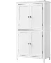 Koduva Vonios spintelė su 4 durimis, reguliuojamomis lentynomis, MDF, 30 x 60 x 110 cm, balta