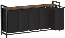 Koduva Skalbinių rūšiavimo krepšys su lentyna, 2 x 46 l, Oksfordo audinys, 143,5 x 33 x 72 cm