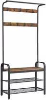 Koduva Prieškambario kabykla su suoliuku, 84 x 33,7 x 183 cm, 9 nuimami kabliukai, ruda ir juoda
