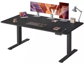 Koduva Reguliuojamo aukščio rašomasis stalas, 160 x 80 cm, su USB-C jungtimi, juodas