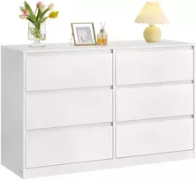 Koduva Komoda su 6 stalčiais miegamajam, 40 x 119,4 x 75 cm, sniego baltumo