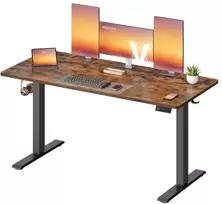 Koduva Reguliuojamo aukščio rašomasis stalas, 140 x 60 cm, medžio drožlių plokštė ir plienas, rudas