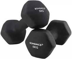 Koduva Hanteliai, 2 vnt. rinkinys, po 5kg, juodi, ketaus su vinilo danga