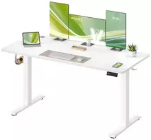 Koduva Elektrinis reguliuojamo aukščio rašomasis stalas, 140 x 60 cm, 4 aukščių atmintis, baltas