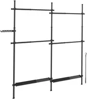 Koduva 3 pakopų drabužių stovas, reguliuojamo aukščio ir pločio, 33,5 x 162–238 x 220–300 cm, juodas