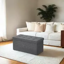 Koduva Daiktadėžė-suolas su laikymo vieta, sulankstoma, 76 x 38 x 38 cm, iki 300 kg, pilkai mėlyna