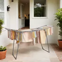 Koduva Sulankstoma skalbinių džiovyklė su sparnais ir kojinių laikikliu, pilka, 56,5 x 173 x 96,5 cm