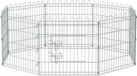 Koduva Metalinis šuniukų aptvaras, sulankstomas, 8 dalių, sidabrinis, 122 x 122 x 61 cm