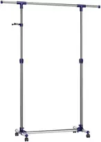 Koduva Ištraukiama drabužių kabykla su ratukais, mėlyna, metalas, 150 x 44 x 165 cm