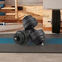 Koduva Reguliuojamų hantelių rinkinys, juodas, 2 x 15 kg, PE plastikas, 35 x 14 cm
