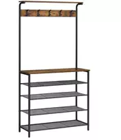 Koduva Prieškambario kabykla su batų lentyna, 80 x 31,5 x 183,5 cm, ruda/juoda