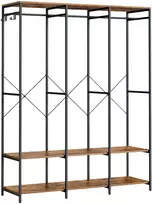 Songmics Atvira drabužių spinta su kabinimo strypu ir nuimamais kabliukais, 40 x 141 x 180 cm, ruda