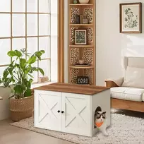 Koduva Kačių kraiko dėžės spintelė su išimama pertvara, 80 x 53 x 50 cm, ruda-balta