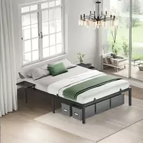 Lova Koduva Lovos rėmas 160 x 200 cm, metalinis, su laikymo lentynomis, juodas