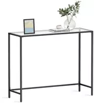 Koduva Konsolinis staliukas iš metalo ir stiklo, juodas, 100 x 35 x 80 cm