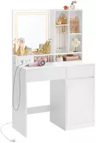 Koduva Tualetinis staliukas su LED apšvietimu, 90 x 40 x 138 cm, baltas