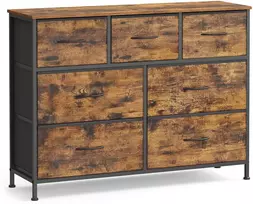 Koduva Komoda su 7 medžiaginiais stalčiais, 30 x 98,8 x 73,7 cm, ruda-juoda
