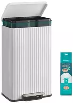 Koduva Pedalinis šiukšlių kibiras 50 l, plieno, su soft-close dangčiu, baltas, 40,3 x 33,6 x 62,5 cm