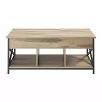 Koduva Pakeliamas kavos staliukas su daiktadėže, 60 x 120 x 48–62 cm, rudas-juodas