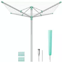 Koduva Reguliuojamo aukščio lauko skalbinių džiovyklė, 60 m, 139,4 x 139,4 x 120–180 cm, sidabro-žalia