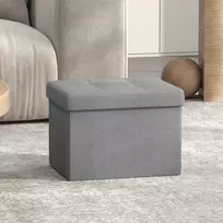Koduva Daiktadėžė-sėdmaišis su dangčiu, 31 x 41 x 31 cm, 32 l, iki 130 kg, šviesiai pilka