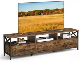 TV staliukas Koduva TV spintelė iki 80 colių televizoriui, 3 stalčiai, 3 atviros lentynos, 178 x 40 x 50 cm