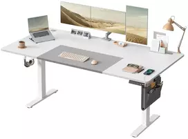 Koduva Elektrinis reguliuojamo aukščio stalas, 180 x 80 x 72–120 cm, baltos ir pilkos spalvos