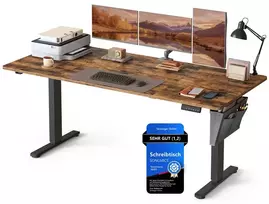 Koduva Elektrinis reguliuojamo aukščio rašomasis stalas, 180 x 80 x 72–120 cm, rudos spalvos