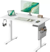 Koduva Elektra reguliuojamo aukščio rašomasis stalas, 100 x 60 x 72–120 cm, matinės baltos spalvos