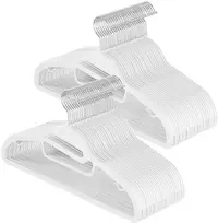 Koduva Plastikinės drabužių pakabos, 50 vnt., baltos, ABS plastikas, 41 x 22 cm