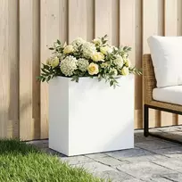 Sodo vazonas Balta 50 x 30 x 40 cm Šaltai valcuotas plienas