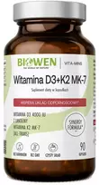 Sveikatos papildas - Biowen Vitaminai D3 + K2 MK-7, 90 Kapsulių, Be glitimo