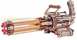 Robotime 3D medinis mechaninis konstruktorius Rotating-Barrel Machine Gun