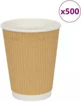 Popieriniai kavos puodeliai, 500 vnt., rudi, 12 uncijų (300 ml), 300 ml
