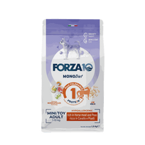 FORZA10 Monodiet Mini/Toy Adult - Sausā barība suņiem ar zirgu un zirņiem, 1,5 kg