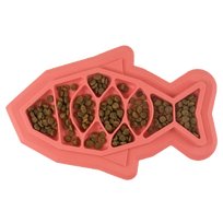 CATSTAGES Rozā bļoda Fishie Fun Feed Mat, 1 gab.
