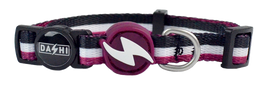 Kaķa kakla siksna DASHI Stripes3 Purple&Black, 1 gab.