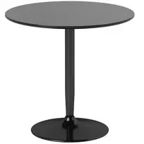 HOMCOM valgomasis stalas 2 žmonėms, apvalus stalviršis Ø80 cm, MDF ir plienas, neslystantis, juodas, 75A cm