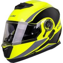Atverčiamas motociklo šalmas W-TEC Banelmeda - Juoda/fluorescencinė geltona