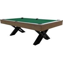 Biliardo stalas Pool X-con, 8 ft, pilkas ąžuolas, Club Cloth geltonai žalias