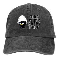Washed Men's Baseball Cap Happy Face Trucker Snapback Caps Dad Hat Calimero Cartoon Animation Golf Hats Adjustable juoda