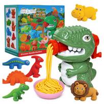 Plastilinas lipni masė makaronų gaminimo mašinėlė dinozaurai gyvūnai formelės rinkinys vaikams 40 detalių „click4toys“
