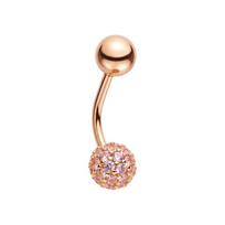 Auksinis auskaras į bambą moterims su cirkoniais Brasco 61937